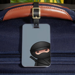 Étiquette À Bagage Petit guerrier de Ninja sur Grey