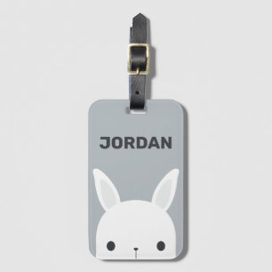 Étiquette À Bagage Petit lapin de lapin mignon avec nom personnalisé