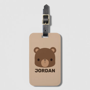 Étiquette À Bagage Petit ours Brown mignon avec nom personnalisé