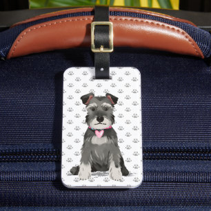 Étiquette À Bagage Petite fille Schnauzer