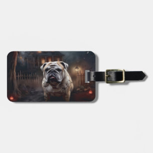Étiquette À Bagage Peur d'Halloween Bulldog