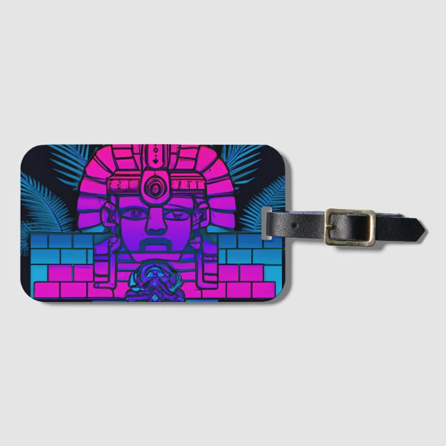 Étiquette À Bagage Pharaon Synthwave (Devant Horizontal)