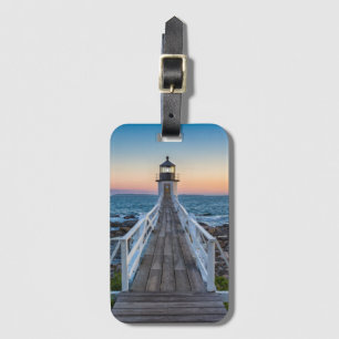Étiquette À Bagage Phare de point de Marshall au coucher du soleil