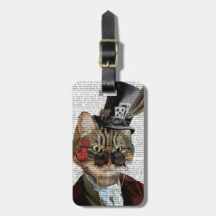Étiquette À Bagage Phileas Feline Steampunk Chat et chapeau supérieur