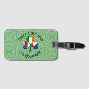Étiquette À Bagage Philippines Irlande États-Unis Trèfle Drapeau Pers