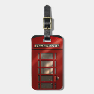 Étiquette À Bagage Phonebox rouge britannique vintage