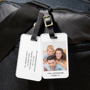 Étiquette À Bagage Photo de famille moderne