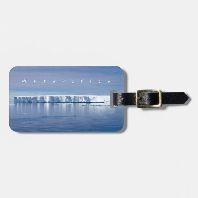 Étiquette À Bagage Photo paysage de l'iceberg Antarctique avec texte  (Devant horizontal)