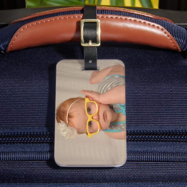 Étiquette À Bagage Photo personnalisée à deux côtés pour bébé (Insitu Rectoal 2)