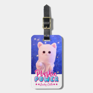 Étiquette À Bagage Photo personnalisée Cute rose bleu Plushie Power