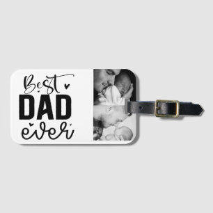 Étiquette À Bagage Photo personnalisée de meilleur père