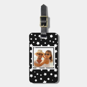 Étiquette À Bagage Photo personnalisée Étoile noire et blanche motif