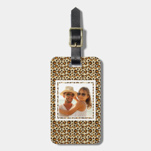Étiquette À Bagage Photo personnalisée motif de peau Cheetah