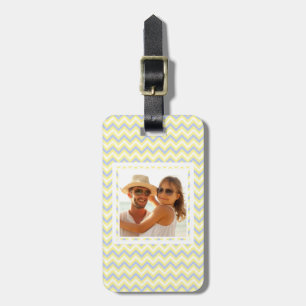 Étiquette À Bagage Photo personnalisée Pastel Chevron Motif