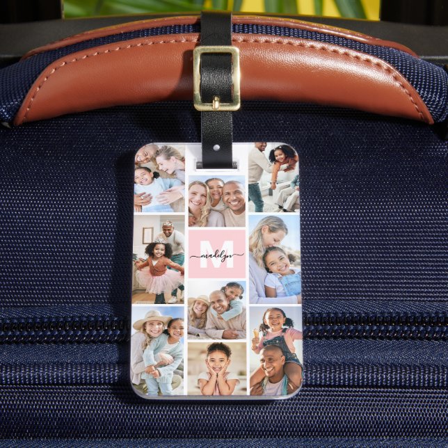 Étiquette À Bagage Photo Pink Monogram (Insitu Rectoal 2)