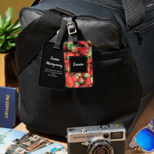 Étiquette À Bagage Photo Red Juicy Strawberries