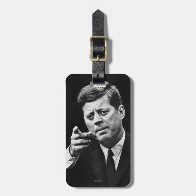 Étiquette À Bagage Photographie de John F. Kennedy 3 (Devant Vertical)