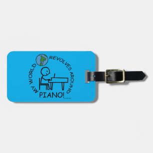 Étiquette À Bagage Piano - Le Monde tourne autour