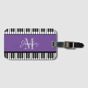 Étiquette À Bagage Piano Monogramme Nom Personnalisé