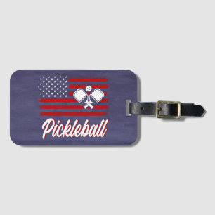 Étiquette À Bagage Pickleball d'ID sport moderne rétro