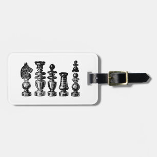 Étiquette À Bagage Pièces de jeu d'échecs Art vintage