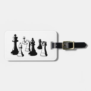 Étiquette À Bagage Pièces de Jeu d'Échecs Art Vintage #2