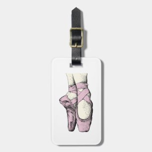 Étiquette À Bagage Pieds de ballerine sur pointe #3 rose clair