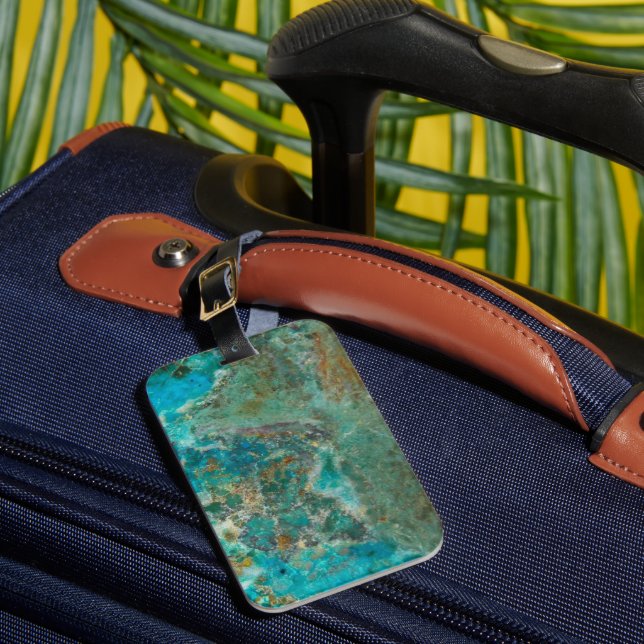 Étiquette À Bagage Pierre minérale bleu Chrysocolla (Insitu Rectoal 1)