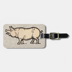 Étiquette À Bagage Pig Antique Piggy Cute Vintage