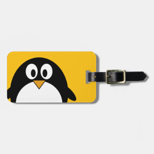 Étiquette À Bagage Pingouin de caricature mignon et moderne