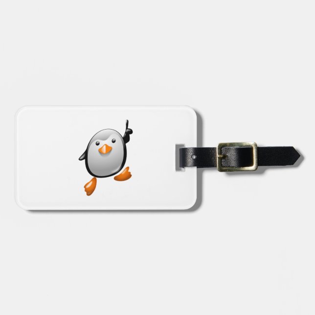 Étiquette À Bagage Pingouin du numéro un (Devant horizontal)
