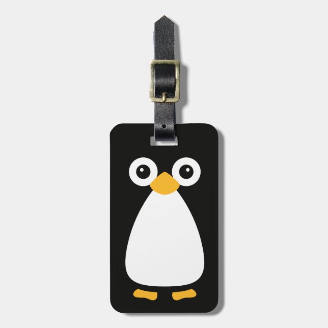 Étiquette À Bagage Pingouin mignon de vecteur (Devant Vertical)