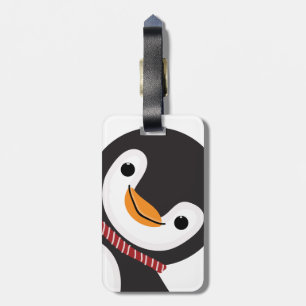 Étiquette À Bagage Pingouin mou réversible avec écusson et signe