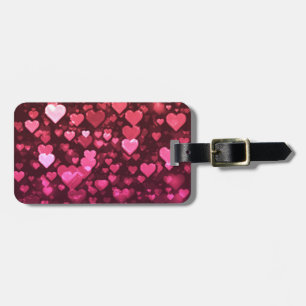 Étiquette À Bagage Pink Bokeh Hearts papier peint Arrière - plan numé