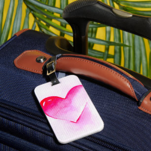 Étiquette À Bagage Pink coeur pop art valentine