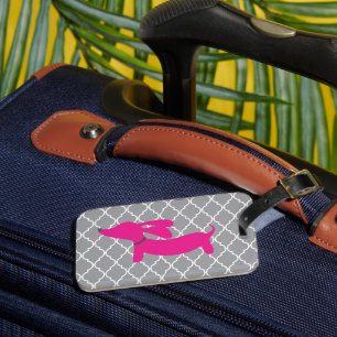 Étiquette À Bagage Pink Dachshund Bagage Sac Bag Cadeau
