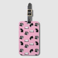 Pink Modern Boish Bibliophile Motif de livre