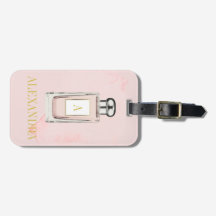 Pink Parfum Bouteille Chic Monogramme Personnel