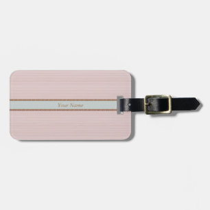 Étiquette À Bagage Pink pastel rayures horizontales personnalisées