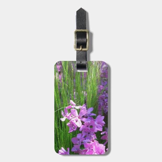 Étiquette À Bagage Pink Phlox et Grass été Floral (Devant Vertical)