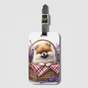 Étiquette À Bagage Pique-nique Fleur sauvage Poméranien Chien Chien C