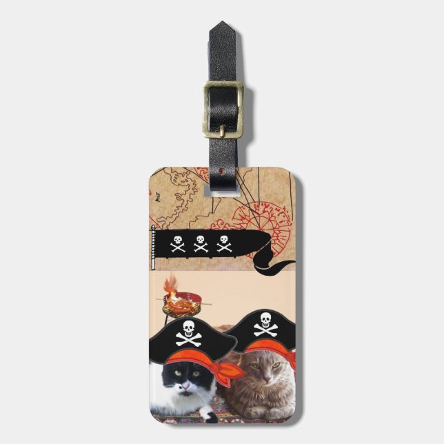 ÉTIQUETTE À BAGAGE PIRATES ET PIRATES ANCIENS CARTES DE TRÉSOR (Devant Vertical)