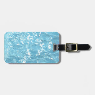 Étiquette À Bagage Piscine blanche bleue de lumière du soleil d'été