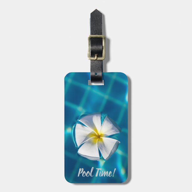 Étiquette À Bagage Piscine Eau mousseuse avec cadeau de fleurs (Devant Vertical)