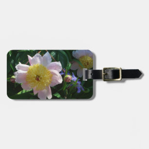 Étiquette À Bagage Pivoines roses et jaunes Belle flore