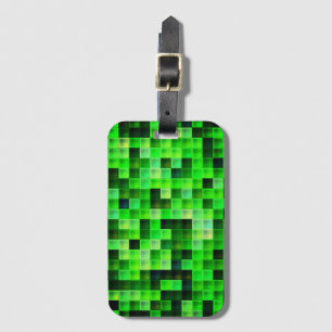 Étiquette À Bagage Pixels de jeu vidéo Motif Carré vert