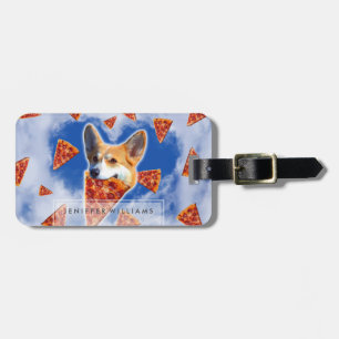 Étiquette À Bagage Pizza de Chien de Corgi