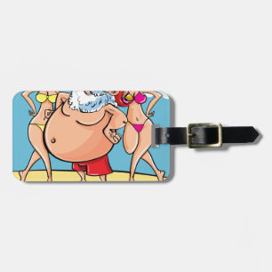 Étiquette À Bagage plage de bikini santa claus