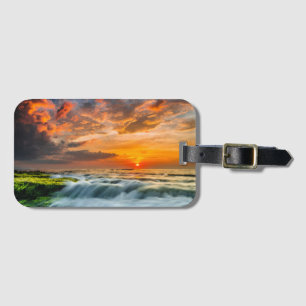 Étiquette À Bagage Plage de Manyar au lever de soleil