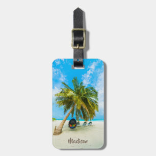 Étiquette À Bagage Plage faite sur commande des textes dans